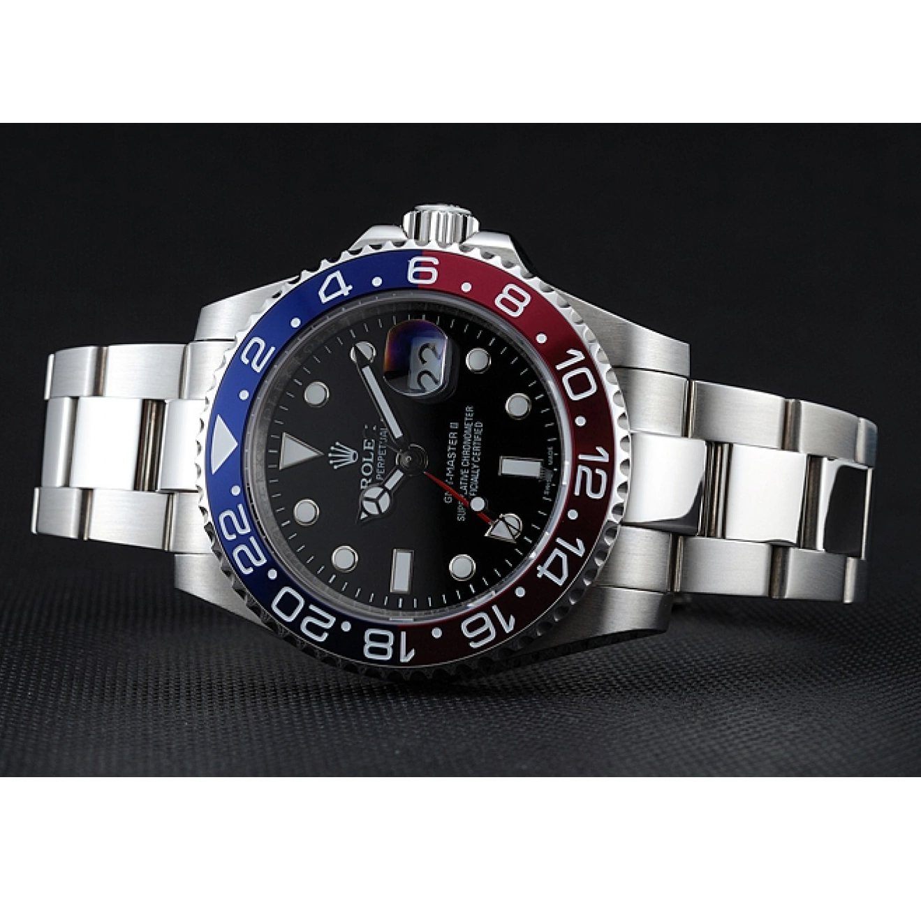 Good copy rolex watches Rolex Dial II Master GMT Blue Bezel Rose Black Watch Red 0728